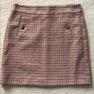 LOFT brown & rust herringbone skirt with pockets